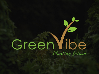 GreenVibe Logo design design art green logo illustrations logo plants ui uiux