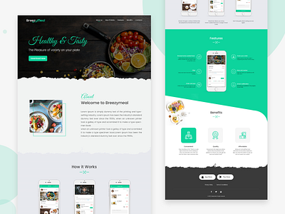 BreezyMeal Web UI chef chef logo food ui uiux vector web webdesign website website design