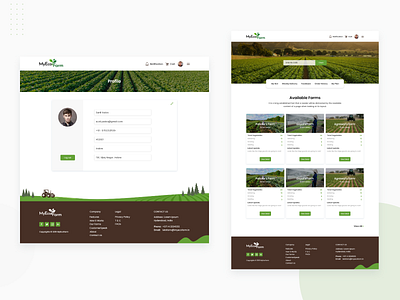 My Eco Farm Inner Pages fresh greenvegies illustration innerpages profile ui uiux web web design website