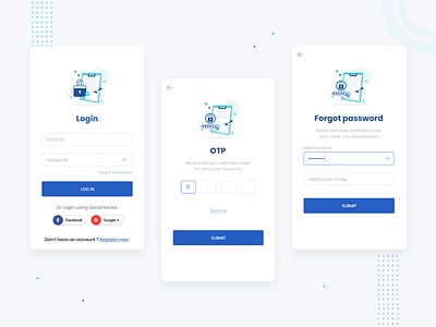 Medical App: Login, OTP, Forgot password android app ui doctor app forgot password ui ios login login ui medical medical app ui mobile otp ui patient app ui ui uidesign uiux ux uxdesign