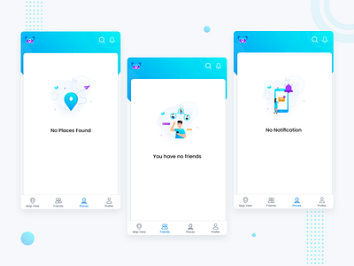 Butterfly App: Empty States android app ui design blue app ui blue colour app ui empty state ui empty states screens emptystate ios mobile app ui mobile design no location ui no notification ui ui ux
