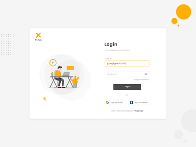 RxAgile Web; Login fb login google login ui grey ui illustration login screen login ui mentor ui online learning ui orange colour orange ui student ui ui uidesign ux vector web login ui web ui website design