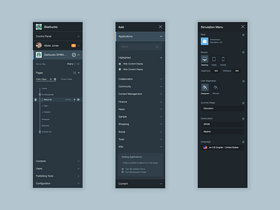 Proposals for Panels in Liferay 7 app dashboard design desktop minimalist navigation ui user