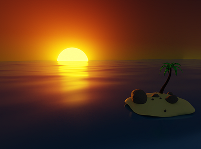 Sunset 3d 3d art 3d illustration blender blender3d illustration