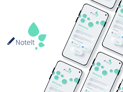 NoteIt Sign Up Screen mimimal logo minimal mobile mobile ui mobile ui design mobile uiux note taking app sign up signup signup form signupform skeuomorphism ui uidesign ux uxdesign uxui