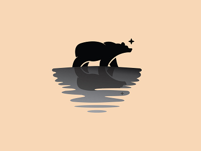 bear and water logo art bear brand branding design elegant graphic design logo vector water