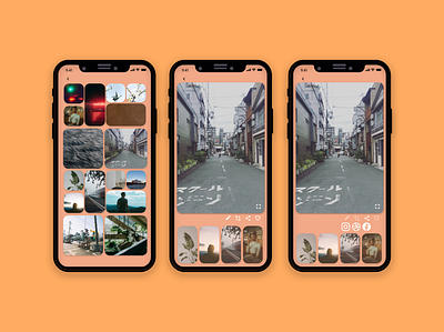 Social share on gallery dailyui dailyui010 design gallery iphone minimal orange ui ux