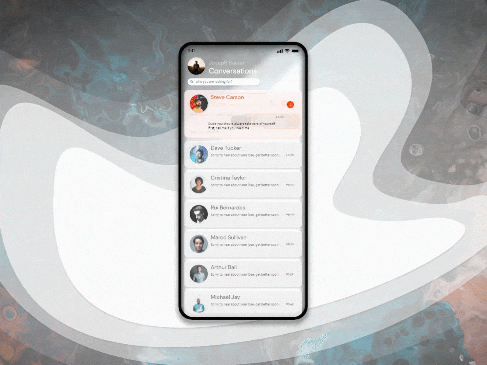 Direct message abstract animation app app design chat dailyui 013 profile ui