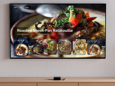 Tv app cuisine recipes cuisine dailyui 025 food kitchen minimal tv tv app ui ux