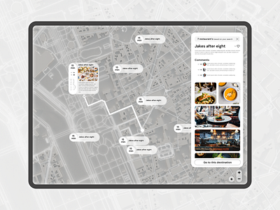 Interactive map, restaurants