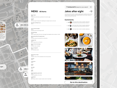 Dish menu pop-up app design interective map menu menu design minimal pricing ui