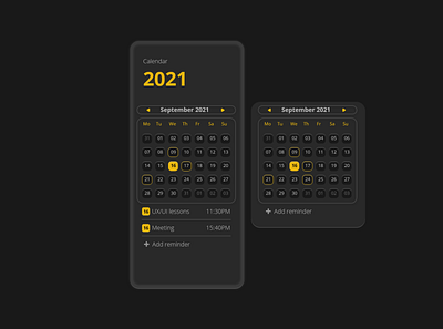 Neumorphic Calendar black calendar dailyui mobile neumorphism