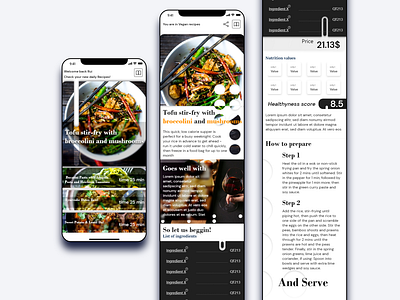 Recepies app, vegan category