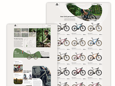 Bike trip story and bike item list bikeshop branding design itemlist logo minimal story ui uidesign ux website
