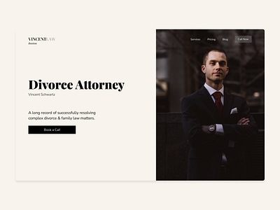 Divorce attorney, learning Figma! attorney mimimal playfair display ui