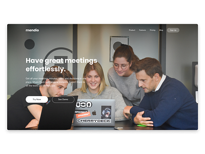 Meeting product landpage design image landpage minimalist photography ui ux