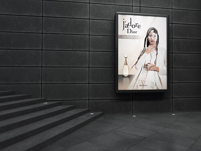 Billboard ad for Dior parfume advertisement billboard billboard design branding design graphics parfume poster type typography