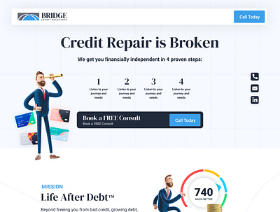 Bridge Credit Solutions branding bridge characters credit credit cards credit repair creditrepair repair solutions webflow