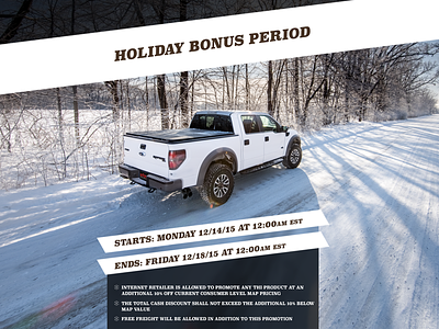 Holiday Promotional Flyer covers play that funky music snowflakes tonneau trucks wild cherry winter