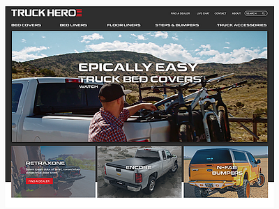 Truck Hero redesign WIP above the fold landing page website truck hero truck website video background web design