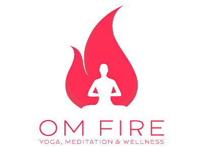 OmFire Yoga Studio loga meditation meditation logo wellness yoga design yoga logo yoga studio yogo