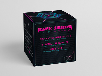 Rave Arrow Supplement Packs dancing effects minimal music packaging product rave rave supplements supplement web design
