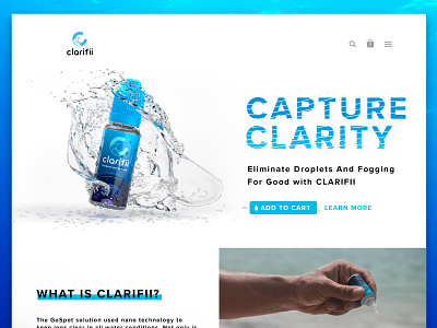 Clarifii Mockup clarifii gopro gospot liquid water resistance water texture website