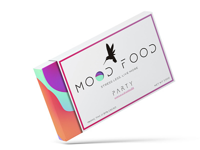 Mood Food - Low Dose Designer Edibles branding cannabis chocolate hummingbird logo mood food packaging