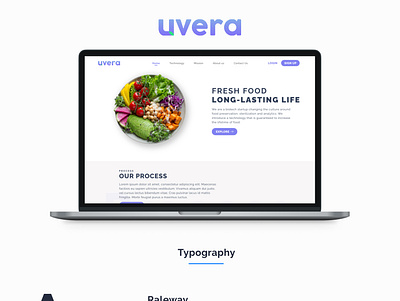 UVERA Landing Page design food company landingpage minimal typography ui ux web website