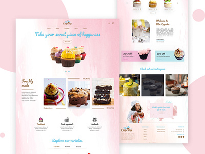 Cupcake website clean design cupcake design illustration landingpage minimal design online order typography ui ux