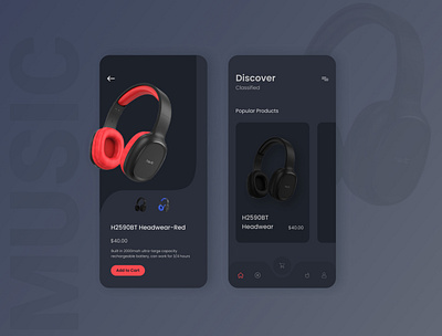 Headphones Minimal app concept app design e commerce app headphone app minimal design mobile app ui ux