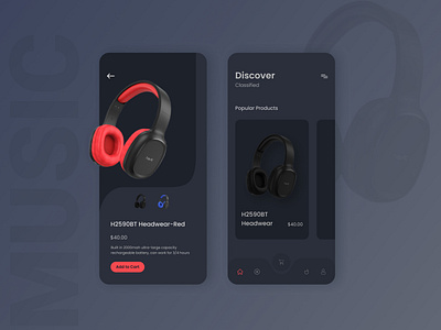 Headphones Minimal app concept