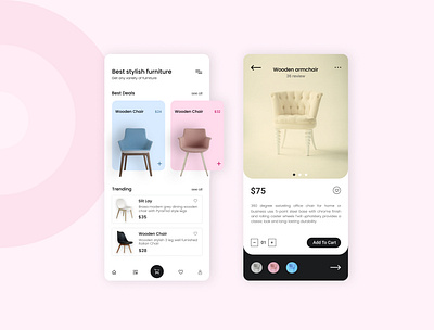 Furniture e-commerce app concept design e commerce furniture app mobile app ui ux