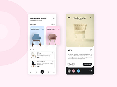 Furniture e-commerce app concept