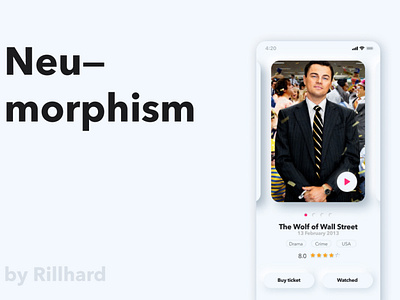 Movie site page in style "Neu-morphism" app branding design neumorph neumorphic neumorphism ui ux web