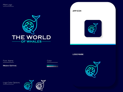 The World branding fishlogo flat icon logo logo design logodesign logodesigner minimal minimalistlogo vector wahlelogo waterlogo whale worldlogo