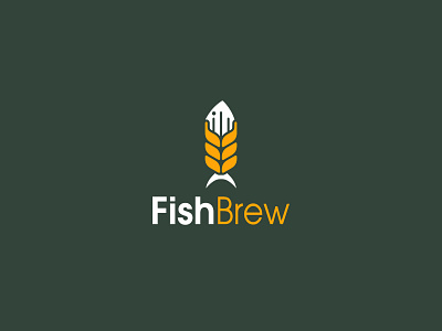 FishBrew art direction beer beerlogo branding brew brewlogo fish fishlogo flat icon logo logo design logodesigner minimal minimalistlogo vector