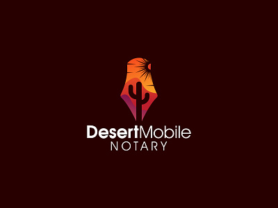 Desert Mobile Notary art direction branding cactuslogo colors colors palette desertlogo flat logo logo design logodesigner minimal minimalistlogo mobilelogo notarylogo uniquelogo vector
