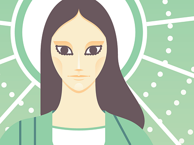 Our Lady color geometry halo icon illustration line mary mint shape simple virgin