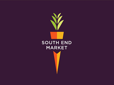 South End Market II arrow branding carrot farmers market fresh green grow logo orange south vegetable veggie
