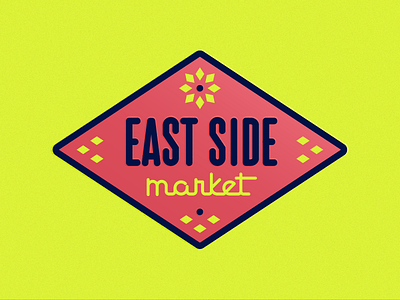 East Side Market II branding design diamond farmers market hispanic logo plant sun tile type