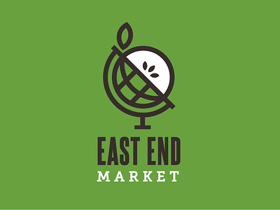 East End Market II apple branding education farmers market fresh globe green grow leaf logo planet seeds