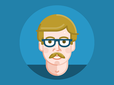 Mustache Guy character design flat glasses guy icon mustache vector