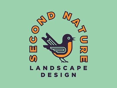 Second Nature american bird branding connecticut design flat line logo nature robin wing