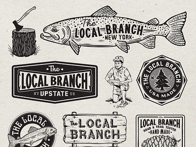 The Local Branch branding camp fishing illustration newyork trout working