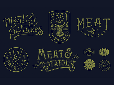 Meat & Potatoes Logos branding food hand lettering logo type design typography