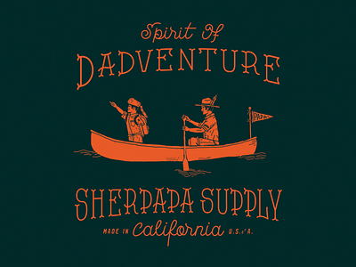 Sherppapa Supply Company Illustration branding canoe explore hand lettering illustration type