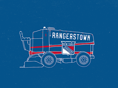 Rangerstown Zamboni branding explore hand lettering illustration new york rangers type working