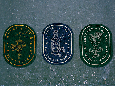Patches For Butcher & The Rye artisan branding butcher clothing craft explore hand lettering illustration pittsburgh type working