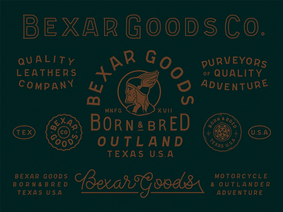 Bexar Goods Branding Pack Version 1 bexar branding explore hand lettering illustration outland texas type working